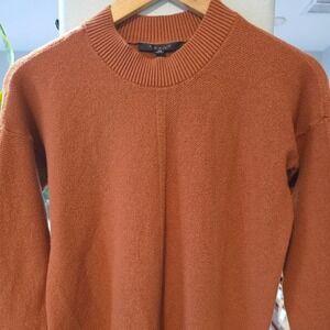 Cyrus Rust Terracotta Mock Neck Knit Sweater Size XS Ribbed Cuff Hem Fall Pul.